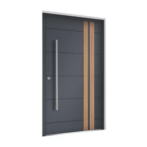 ALU 5004 -Custom aluminum exterior door with decorative stripes