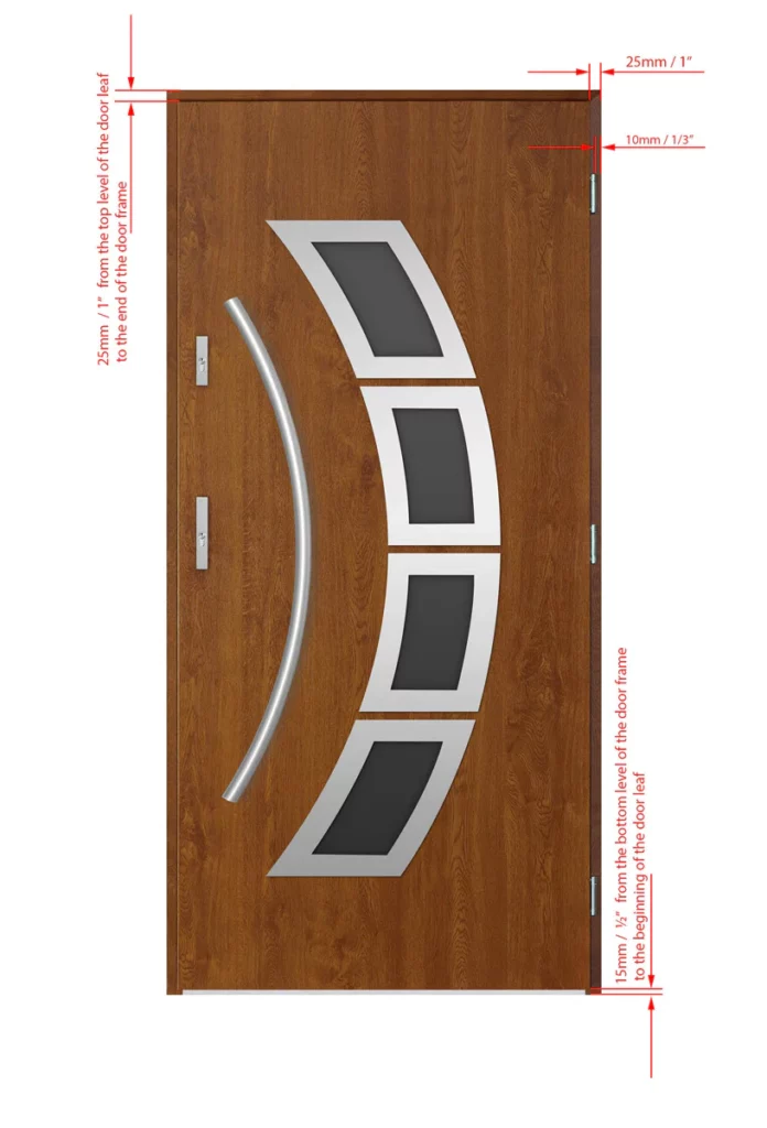 dimensions of the door with the frame
