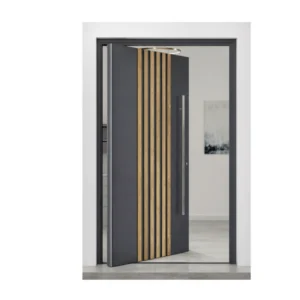 PIVOT PEV 07 - aluminium pivot door with vertical slats made of aluminium profiles