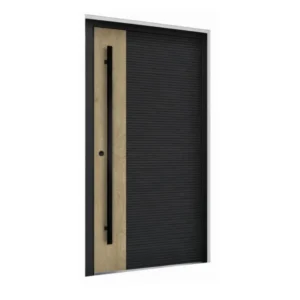 ALU 6129 - Custom aluminum door with horizontal milling.
