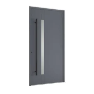 ALU 6142 -Elegant aluminum entry door with elegant decorative grooves.