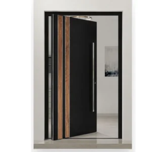 PIVOT PEV 21 -Aluminum entry door with wooden decor